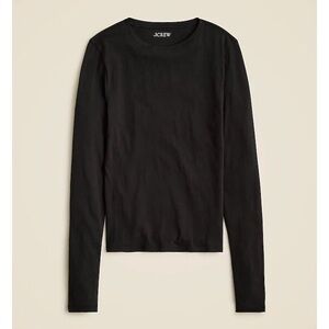NWT J. Crew Tissue Crepe Long-sleeve T-shirt Black